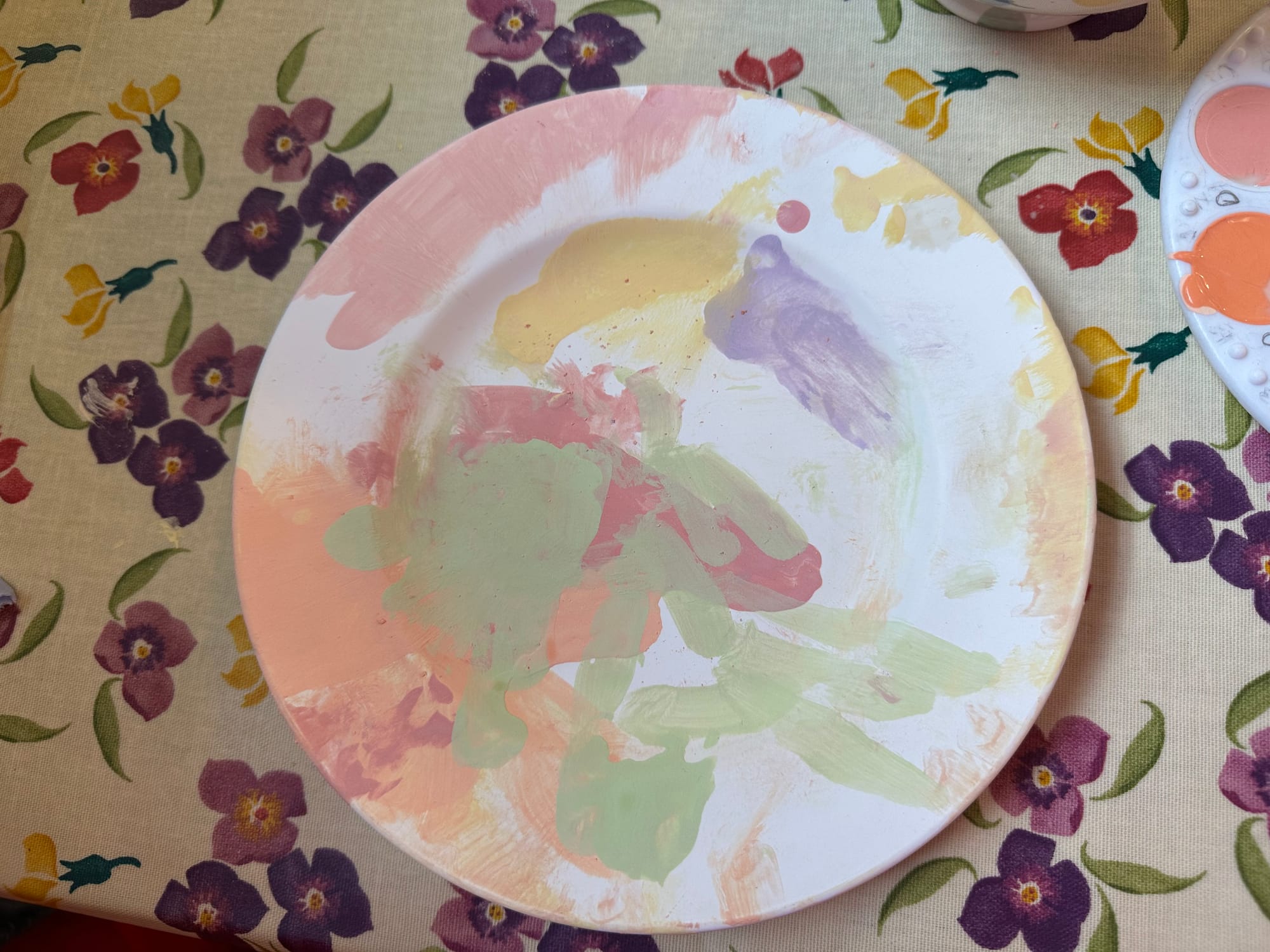 This has lots of different colours painted on it, so it looks like a piece of modern art
