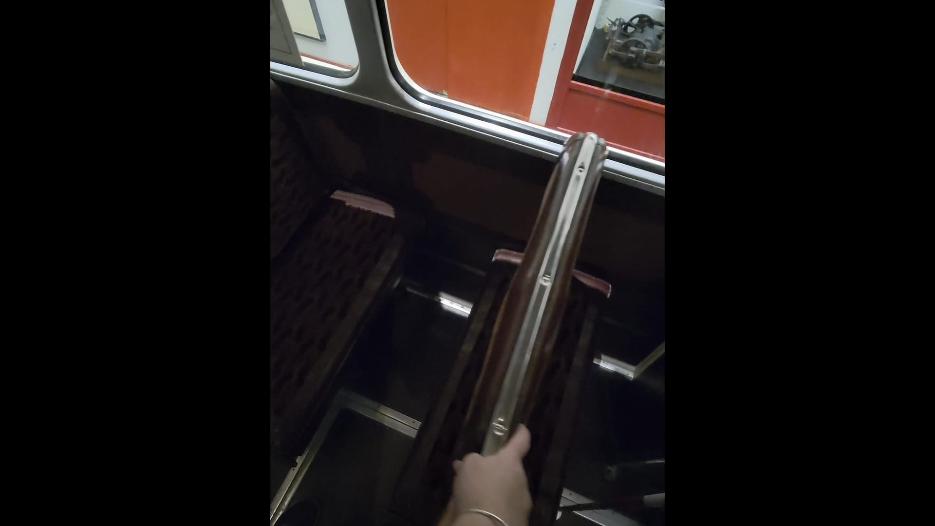 A picture showing the back of the seat being moved to the other side of the seat, so the seat continues to face the direction of travel